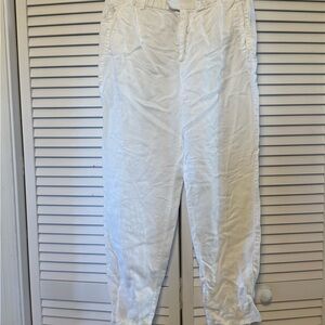 J. Crew White Casual Linen Pants - Size 8
